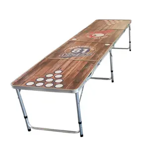 8 ayak taşınabilir bira Pong açık katlanır ucuz özel Beer Pong masası özel Logo dış mekan mobilyası Modern okul sırası