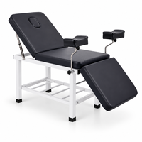 Table d'examen obstétrical manuelle en acier inoxydable 304 avec cadre robuste pour clinique et gynécologie