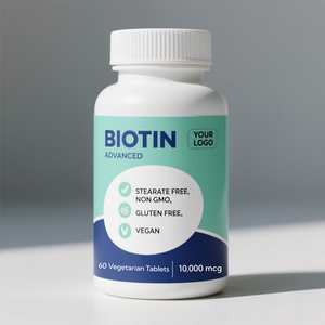 Premium Vegan Bon Prix Haute Pureté 99% Vitamine h Kératine Acide Hyaluronique Comprimés de Biotine pour Cheveux Ongles Santé des Cils - Product Image 1