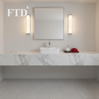 Lavabo de salle de bain rectangulaire moderne en céramique pour hôtel, école, villa – à trou unique, écologique, facile à nettoyer