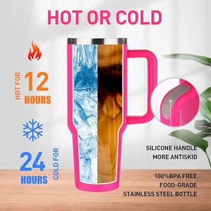 <span class=keywords><strong>Gobelet</strong></span> isotherme en acier inoxydable 304 noir <span class=keywords><strong>personnalisé</strong></span>, unique, vierge, avec couvercle et paille - Product Image 2