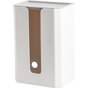 Tissue Box Wall Mounted White Plastic Pull Out Tissues Living Room Bathroom Storage - Product Image 1