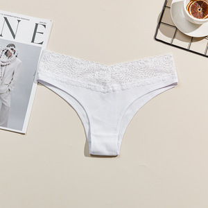 ¡Novedad de 2025! Conjunto de bragas de Bikini transpirables cómodas para mujer, ropa interior de algodón elegante para chica joven, cintura fina de tiro bajo de encaje - Product Image 4