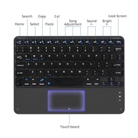 Nouveau support de clavier iPad OEM/ODM 3-en-1 pour clavier sans fil, pavé tactile, rétroéclairage RVB, interface Type-C, 78 touches pour 10,1 pouces