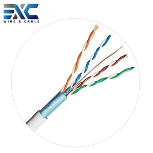Cable protector de muestra gratis EXC Cat5e CCA cable FTP interior Cobre sólido 24AWG 4 pares 1000ft CAT5e Cable Lan - Product Image 4