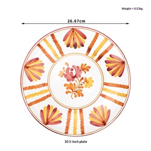 Nuevo Modelo 2026, Vajilla de Porcelana Fina con Diseño de Planta de Tinta Naranja, Estilo Europeo, Platos de Cena Estilo Occidental para Hotel - Product Image 6
