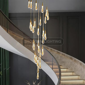 Cristal gota de lluvia colgante luz diseño iluminación lujo cristal moderno restaurante cocina isla gota de agua candelabro de cristal - Product Image 2