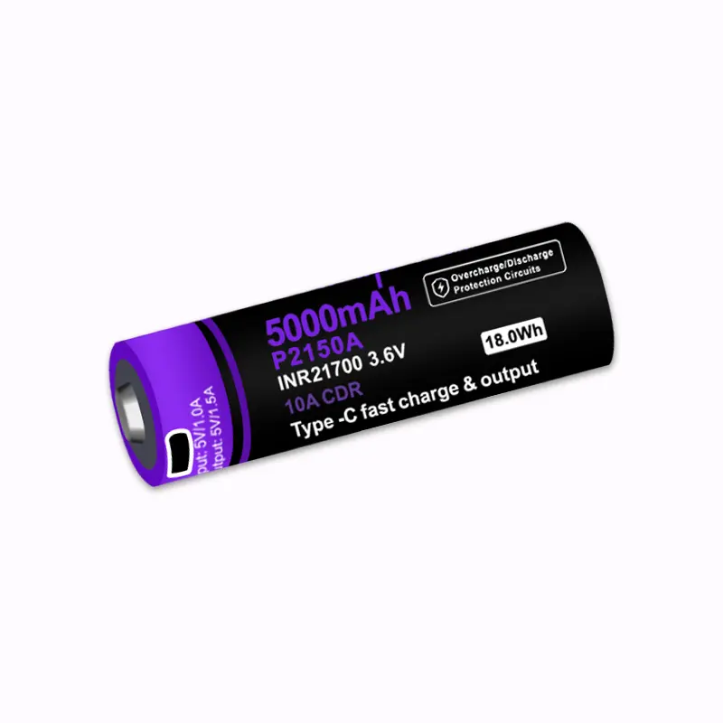 Type-c USB Fast Charge Rechargeable Battery 21700 5000mah Lithium ion Batteries