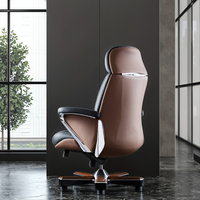 Chaise de bureau ergonomique moderne en cuir, chaise de direction à dossier haut pivotante pour les collections de mobilier de bureau tout-en-un