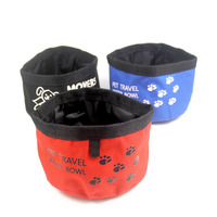Bol pliable pour chien, qualité alimentaire, étanche, portable, pour nourriture et eau, avec mousqueton, léger