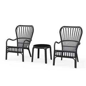 Silla de ratán de plástico apilable, sillón de exterior - Product Image 3