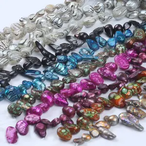 7-14mm Dye Color Baroque Shape Freshwater Peal Irregular Pearl For Jewelry Making