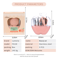 Kit de manucure pour pédicure, 9 pièces, boîte à outils, win privée, fournisseur d'usine apple, coupe-ongles, ensemble de manucure