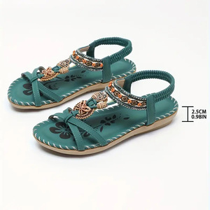 <span class=keywords><strong>Sandalias</strong></span> de Plataforma Bohemias de Alta Gama para <span class=keywords><strong>Mujer</strong></span>, <span class=keywords><strong>Sandalias</strong></span> <span class=keywords><strong>Planas</strong></span> con Hebilla en el Tobillo y Punta Abierta para Usar en la Playa - Product Image 5