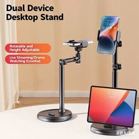 Support de téléphone portable pliable pour enregistrement vidéo Support de téléphone pivotant inclinable à 360 degrés pour trépied tournage cuisson peinture