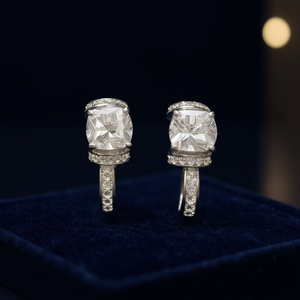 Boucles d'oreilles en diamant E3254, or blanc, taille brillant ronde, couleur D, certifiées GIA, bijoux classiques pour femmes, pour mariage - Product Image 2