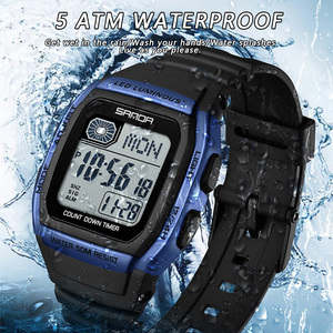 SANDA 2208 Unisex Barrel‑Shaped <b>Digital</b> Watch, Multifunctional Waterproof Wristwatch with Dual‑Time, Alarm <b>Clock</b> & Countdown Tim - Product Image 6