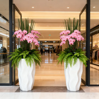 Jardinières surélevées ondulées de luxe personnalisées en résine durable pour la décoration de la maison, de la cour, du restaurant, du patio, du centre commercial, de l'hôtel, de la villa et des espaces commerciaux