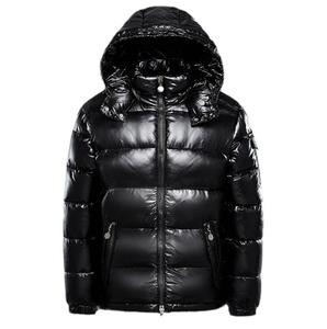 Veste en coton, veste grande taille pour couple noir et rouge, manteaux à capuche et velours épais - Product Image 1