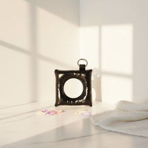 Portable Puffer Makeup Square Travel Mini Pocket Mirror Keychain Bag Pendant Decoration <b>for</b> Handbag - Product Image 6