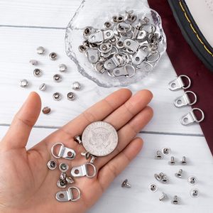 HINZIC Ensembles de crochets pour lacets de chaussures et bottes, boucles de remplacement en acier inoxydable avec rivets, argent - Product Image 3