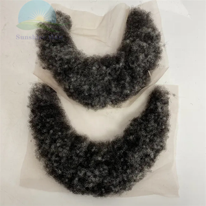 Crochet à main 100% vrais cheveux humains indiens pleine dentelle fausse moustache 4mm <span class=keywords><strong>Afro</strong></span> Kinky Curl 1b20 homme <span class=keywords><strong>barbe</strong></span> couleur grise - Product Image 6