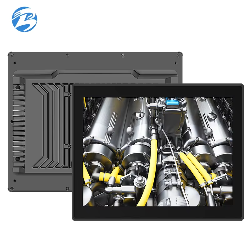 Bolinia 15" High-Brightness Industrial LCD Monitor, Aluminum Touchscreen Frame, Multi-Port, Rugged for Factory/Plant