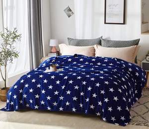 OEM 사용자 정의 부드러운 부드러운 봉제 스타 인쇄 100% 폴리에스터 마이크로 양털 플란넬 담요 - Product Image 1