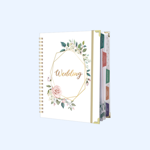 Carnets personnalisés avec impression par transfert, dorure or rose, organisateur à spirale, couverture rigide, journal de mariage, agenda, carnet de notes, planificateur - Product Image 1