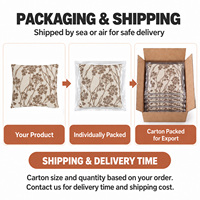 Housse de coussin personnalisée en jacquard tissé 18x18, crème beige, motif floral neutre, décorative, pour canapé et lit