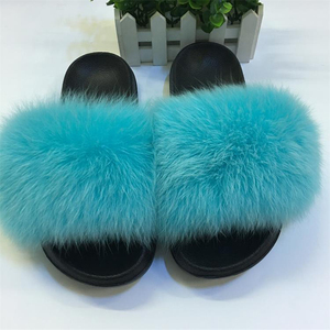 peluche pelo esponjoso sandalias de piel de mujer, <span class=keywords><strong>zapatillas</strong></span> de invierno cálido <span class=keywords><strong>zapatillas</strong></span> para las mujeres calientes - Product Image 5