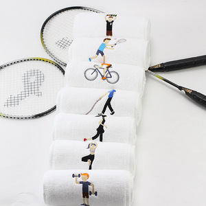 Serviette de sport 20x110cm en coton pur, séchage rapide, pour fitness, course à pied, marathon, impression numérique, absorbante, anti-transpiration - Product Image 1