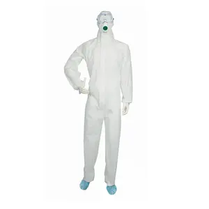 Ce Cat Iii Overall Bescherming Jurk Sms Niet Geweven Materiaal Waterdicht Ppe Pak Type 5b Chemische Beschermende Kleding Overall