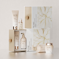 Ensemble de flacons cosmétiques personnalisés 50 ml 500 ml, flacon pompe sans air pour lotion, flacon pour shampoing, pot et tube pour sérum de soin de la peau PET/PE