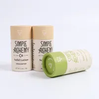 Emballage en papier déodorant rond personnalisé en gros, tube cylindrique en carton kraft pour baume à lèvres, résistant à l'huile