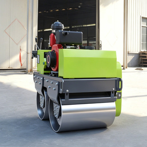 Vibratory Roller 0.5 Ton Diesel Gasoline <b>Hand</b> Operated Double <b>Drum</b> Compact Design Road Construction Compaction - Product Image 2