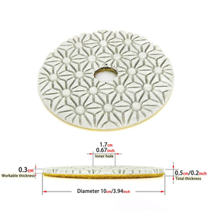 3 bước <span class=keywords><strong>4</strong></span> inch đánh bóng đá cẩm thạch <span class=keywords><strong>pads</strong></span> miếng kim cương Granite đánh bóng <span class=keywords><strong>Pads</strong></span> đối với đá - Product Image 2