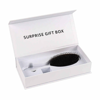 Boîte cadeau pour brosse à cheveux magnétique avec logo personnalisé, boîte d'emballage en carton rigide avec insert en mousse EVA