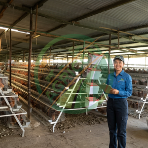 Nouvelle cage à poules pondeuses à 4 niveaux et 5 portes pour 160 oiseaux, galvanisée à chaud, avec système de collecte automatique des œufs, pour élevages avicoles - Product Image 5
