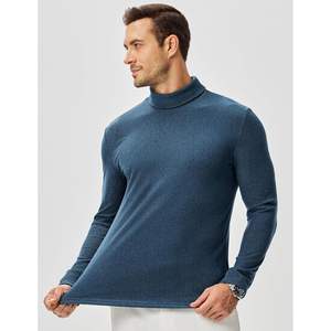 Pull-over léger à manches longues décontracté pour hommes personnalisé Chemises à col roulé thermique Maillot de corps Top Slim Fit - Product Image 1
