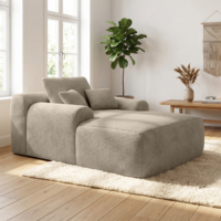 Ensemble de canapés modulaires en tissu peluche blanc, une place, dossier bas, capitonné, assise profonde, convertible en lit, durable, moderne, pour salon et appartement