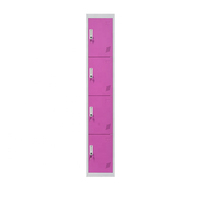 Armoire de rangement moderne en acier à quatre compartiments, vitrine, casier de rangement pour bureau, école, salle de sport