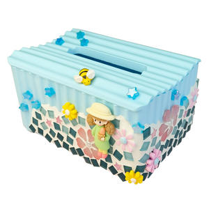 Kit de matériaux pour boîte à mouchoirs en mosaïque de verre DIY, artisanat créatif, interaction parent-enfant, décoration de la maison, cadeau pour la Saint-Valentin, Nouvel An - Product Image 5