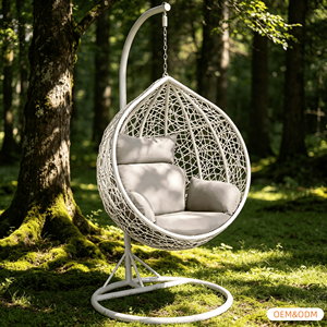Fauteuil suspendu œuf d'extérieur en métal avec support pour patio et <span class=keywords><strong>jardin</strong></span> - Product Image 4