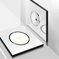 2025 LED Uso en el hogar Panel de vidrio Interruptores de luz de pared Eléctrico 220V Pared y enchufe Producto OEM duradero
