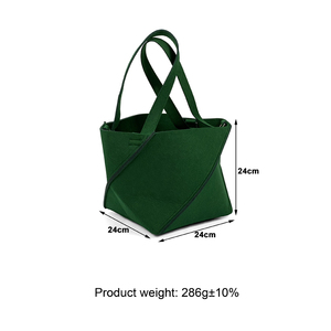 <span class=keywords><strong>Sac</strong></span> fourre-tout en feutre vert foncé 24x24x24cm, léger, écologique, réutilisable, pour femmes, shopping, voyage, bureau, rangement - Product Image 6