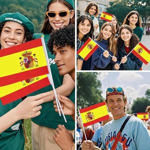 Bandera de España para Agitar con <span class=keywords><strong>la</strong></span> Mano, 11.8*7.8 Pulgadas, 20 Piezas, Bandera Deportiva para Eventos de Fútbol de <span class=keywords><strong>la</strong></span> <span class=keywords><strong>Liga</strong></span> - Product Image 2