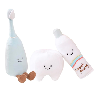 Divertido Juego de Imitación de <span class=keywords><strong>Dentista</strong></span> con Cepillo de Dientes, Pasta Dental y Modelos de Dientes, Lindos Modelos de Dientes de Peluche Interactivos - Product Image 1