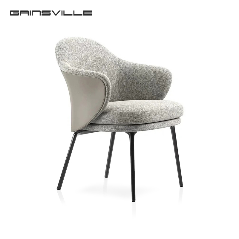 Gainsville, высококачественный итальянский дизайн, комбинированный обеденный стул из кожи и ткани, минималистичный стул для дома