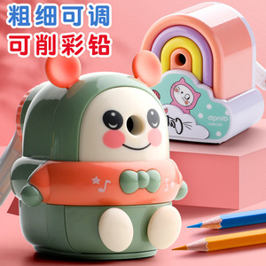 Sacapuntas Dingbang de colores arcoíris, manual, con alimentador automático de lápiz, diseño de dibujos animados, para niños de primaria. - Product Image 1